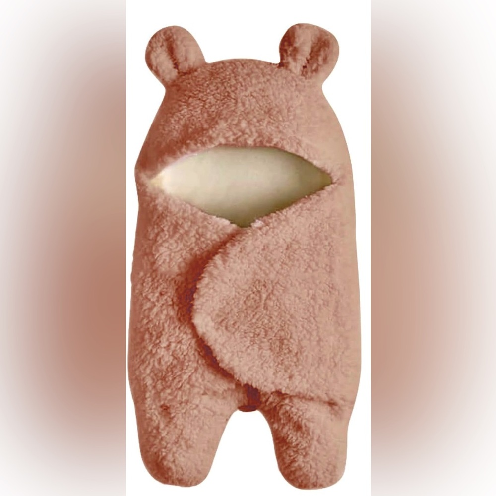 NWOT Baby Swaddle Ultra Soft Pink Blanket Plush Cute Bear Essential, 0-6 Months